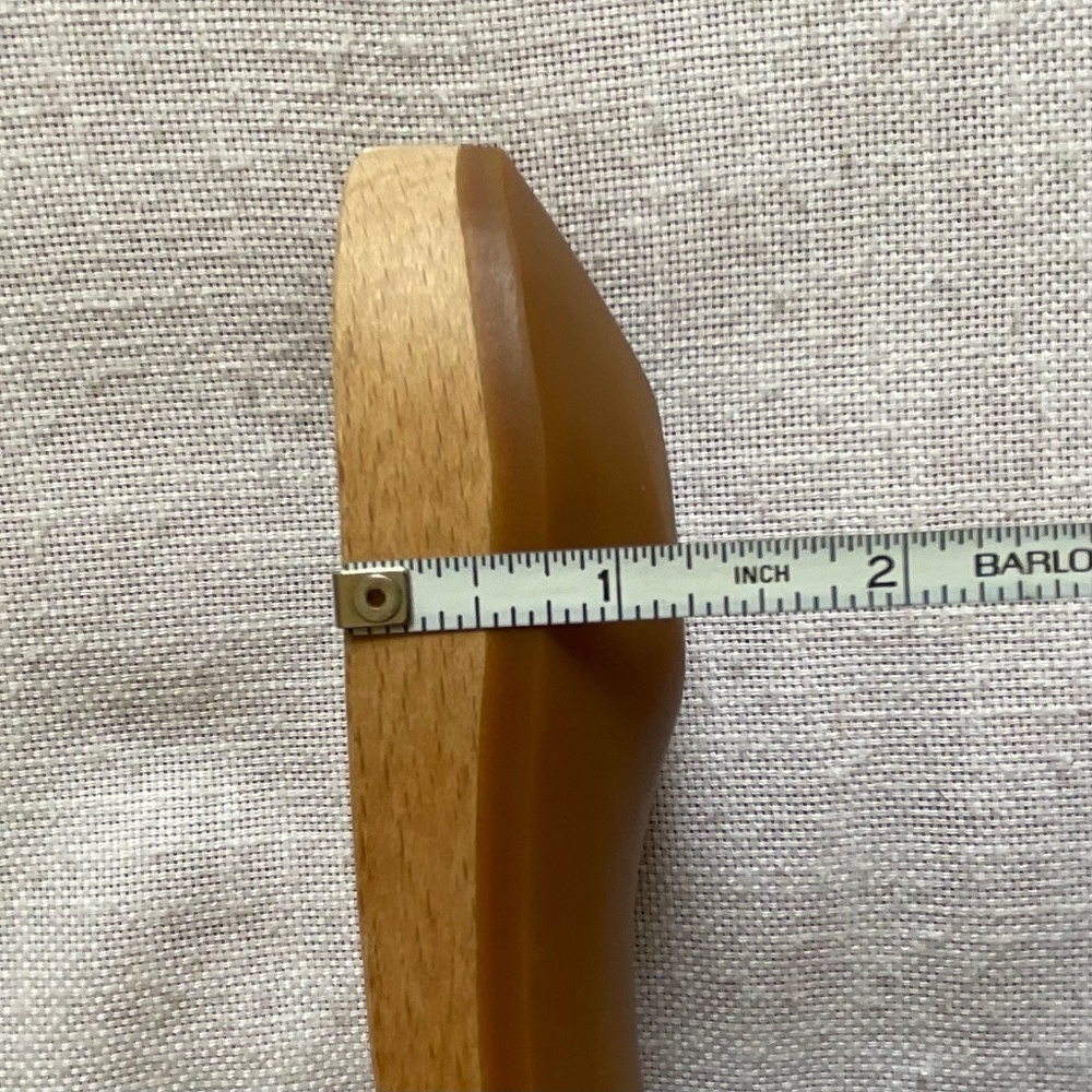 Hermes Tan Leather Slide Sandals with Wood Sole - Picture 9 of 16